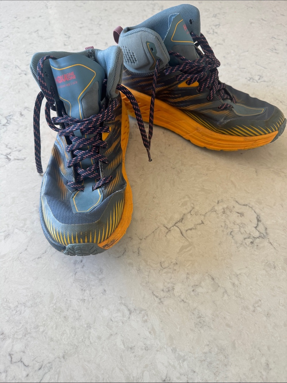 Hoka Speedgoat Mid 2 GTX Trail Mid-Top Shoes in Blue and Orange women’s 9 - Picture 2 of 12